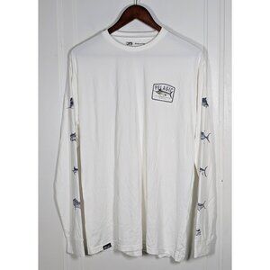 PELAGIC Shirt Mens Medium White Fishing AquaTek UVP 50 Long Sleeve Performance